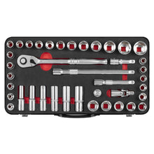 Load image into Gallery viewer, Sealey Socket Set 40pc 1/2&quot; Sq Drive - Metric/Imperial - Premier Platinum Series
