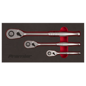 Sealey Ratchet Wrench Set 3pc Pear-Head Flip Reverse - Platinum Series (Premier)