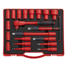 Load image into Gallery viewer, Sealey Insulated Socket Set 20pc 1/2&quot; Sq Drive WallDrive - VDE Approved (Premier)
