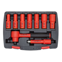 Load image into Gallery viewer, Sealey Insulated Socket Set 9pc 3/8&quot; Sq Drive 6pt WallDrive - VDE Approved (Premier)
