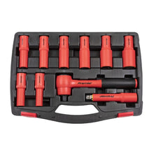 Load image into Gallery viewer, Sealey Insulated Socket Set 10pc 1/2&quot; Sq Drive 6pt WallDrive - VDE Approved (Premier)
