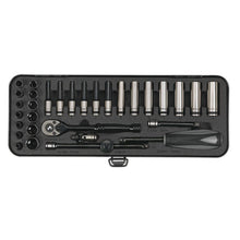 Load image into Gallery viewer, Sealey Socket Set 32pc 1/4&quot; Sq Drive 6pt WallDrive Metric Black Series (Premier)
