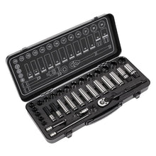 Load image into Gallery viewer, Sealey Socket Set 34pc 3/8&quot; Sq Drive WallDrive Metric Black Series (Premier)
