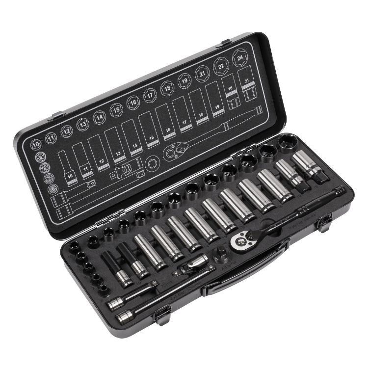 Sealey Socket Set 34pc 3/8