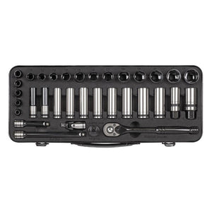 Sealey Socket Set 34pc 3/8" Sq Drive WallDrive Metric Black Series (Premier)