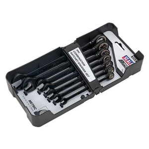 Sealey Combination Ratchet Spanner Set 7pc Metric - Black Series (Premier)