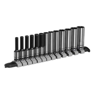 Sealey Socket Set Deep 13pc 1/4" Sq Drive Metric - Black Series (Premier)