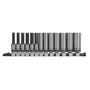 Sealey Socket Set Deep 13pc 1/4" Sq Drive Metric - Black Series (Premier)