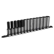 Load image into Gallery viewer, Sealey Socket Set Deep 13pc 1/2&quot; Sq Drive Metric - Black Series (Premier)
