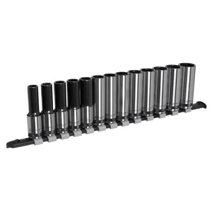 Sealey Socket Set Deep 13pc 1/2" Sq Drive Metric - Black Series (Premier)