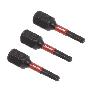 Sealey Hex 2.5mm Impact Power Tool Bits 25mm - 3pc (Premier)