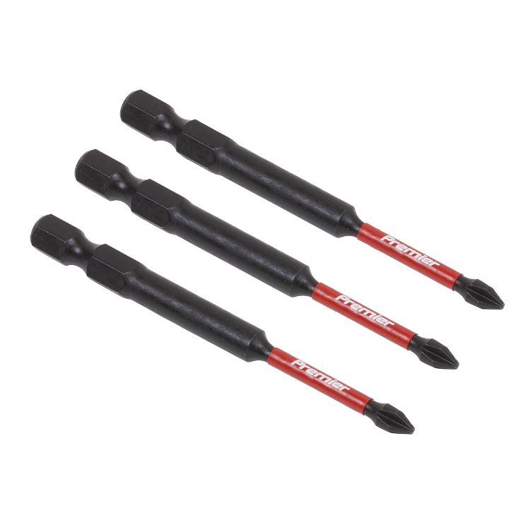 Sealey Phillips #1 Impact Power Tool Bits 75mm - 3pc (Premier)