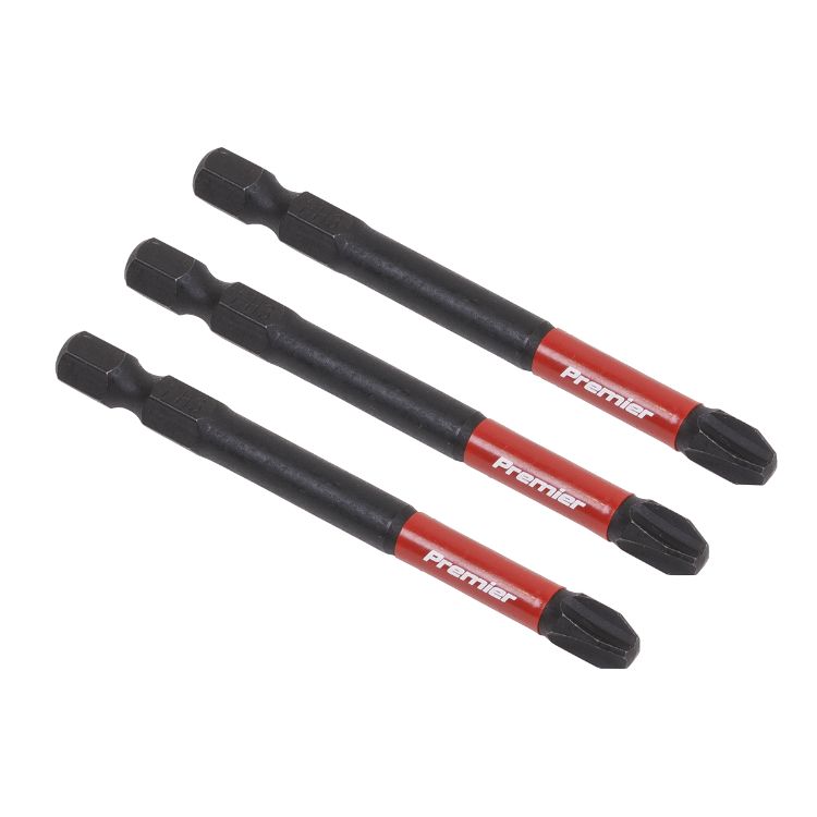 Sealey Phillips #3 Impact Power Tool Bits 75mm - 3pc (Premier)