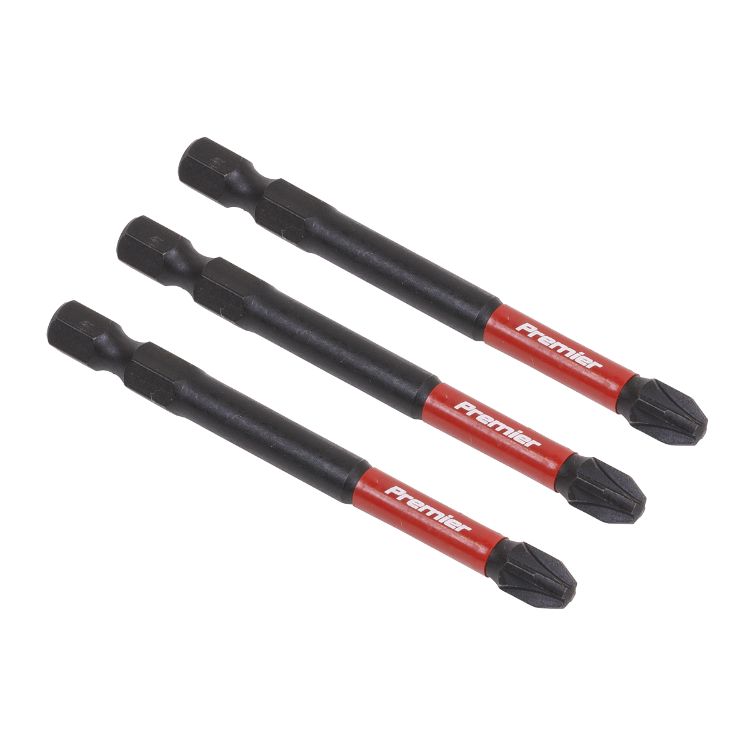 Sealey Pozi #3 Impact Power Tool Bits 75mm - 3pc (Premier)