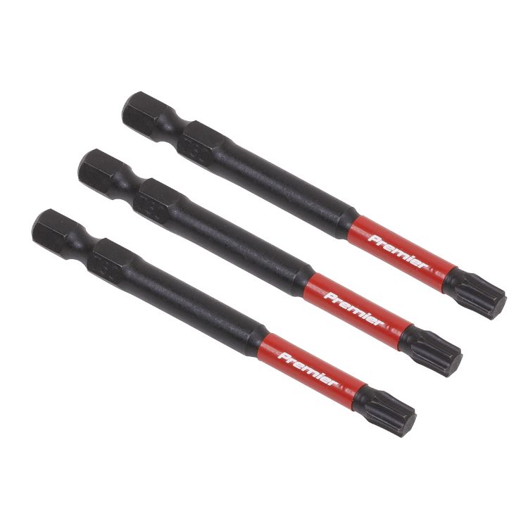 Sealey TRX Star* T30 Impact Power Tool Bits 75mm - 3pc (Premier)