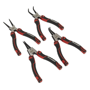 Sealey Circlip Pliers Set 180mm 4pc (Dual Material Grip) (Premier)