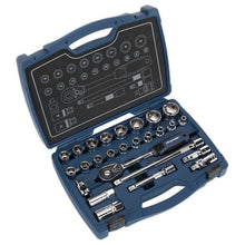 Load image into Gallery viewer, Sealey Socket Set 26pc 1/2&quot; Sq Drive 6pt WallDrive 48-Tooth Metric (Premier)
