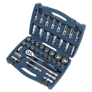 Sealey Socket Set 41pc 1/2" Sq Drive WallDrive Metric (Premier)