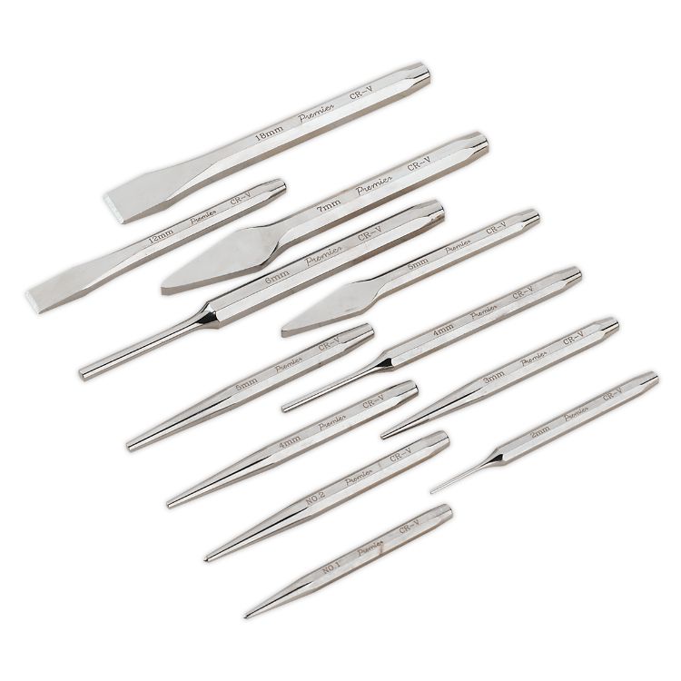 Sealey Punch & Chisel Set 12pc (Premier)