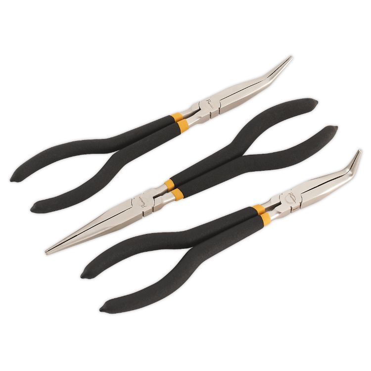 Sealey Needle Nose Pliers Set 3pc 280mm Ni-Fe Finish (Premier)