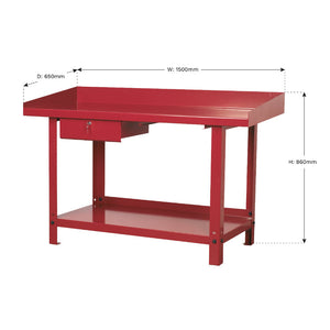 Sealey Workbench Steel 1 Drawer 1.5M