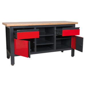 Sealey Workstation, 2 Drawers, 2 Cupboards & Open Storage