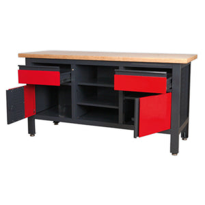 Sealey Workstation, 2 Drawers, 2 Cupboards & Open Storage