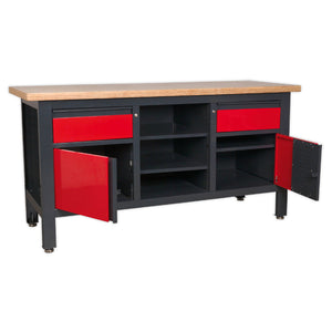 Sealey Workstation, 2 Drawers, 2 Cupboards & Open Storage