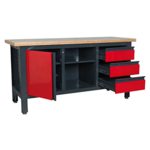 Sealey Workstation, 3 Drawers, 1 Cupboard & Open Storage