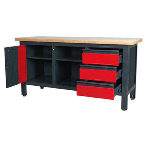 Sealey Workstation, 3 Drawers, 1 Cupboard & Open Storage