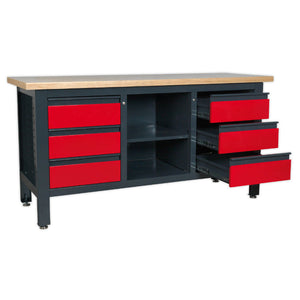 Sealey Workstation, 6 Drawers & Open Storage