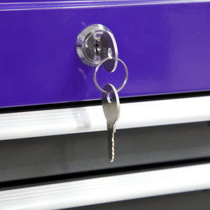 Sealey Topchest & Rollcab Combination 6 Drawer Ball-Bearing Slides - Purple/Grey