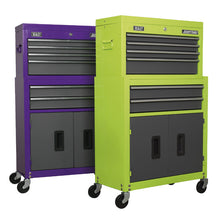 Load image into Gallery viewer, Sealey Topchest &amp; Rollcab Combination 6 Drawer Ball-Bearing Slides - Purple/Grey
