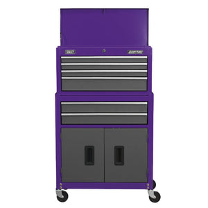 Sealey Topchest & Rollcab Combination 6 Drawer Ball-Bearing Slides - Purple/Grey