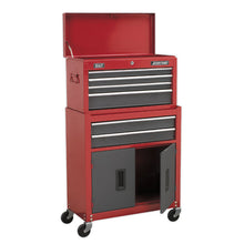 Load image into Gallery viewer, Sealey Topchest &amp; Rollcab Combination 6 Drawer Ball-Bearing Slides - Red/Grey
