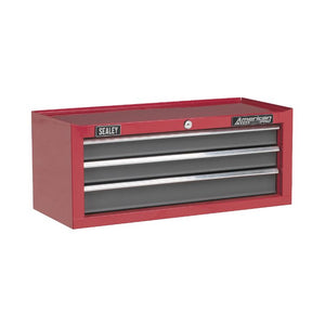 Sealey Mid-Box 3 Drawer Ball-Bearing Slides - Red/Grey