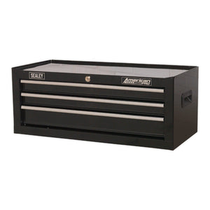 Sealey Mid-Box 3 Drawer Ball-Bearing Slides - Black (AP223B)