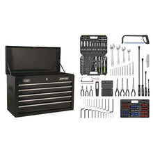 Load image into Gallery viewer, Sealey Topchest 5 Drawer Ball-Bearing Slides - Black with 272pc Tool Kit
