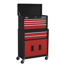 Load image into Gallery viewer, Sealey Topchest &amp; Rollcab Combination 6 Drawer Ball-Bearing Slides - Black/Red
