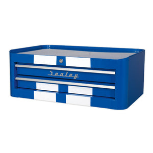 Sealey Mid-Box 2 Drawer Retro Style - Blue, White Stripes