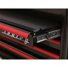 Load image into Gallery viewer, Sealey Retro Style Wide Topchest &amp; Rollcab Combination 10 Drawer Black, Red Anodised Drawer Pull
