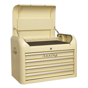 Sealey Retro Style Topchest, Mid-Box & Rollcab Combination 10 Drawer Cream