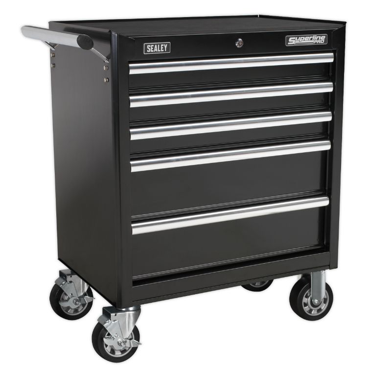 Sealey Rollcab 5 Drawer Ball-Bearing Slides Black