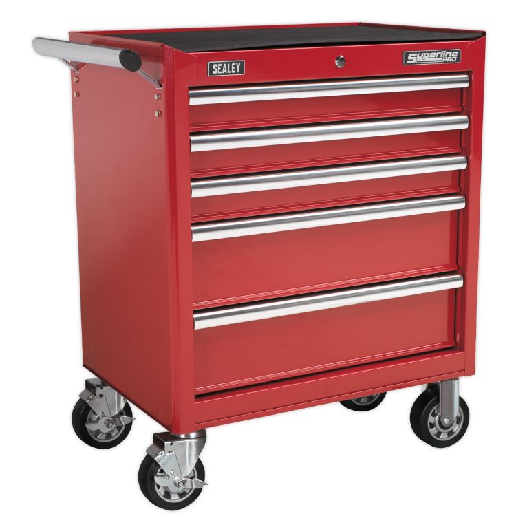 Sealey Rollcab 5 Drawer Ball-Bearing Slides Red