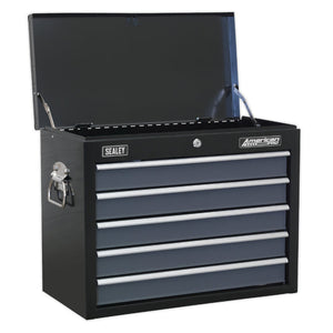 Sealey Toolchest Combination 16 Drawer Ball-Bearing Slides - Black/Grey & 420pc Tool Kit (Siegen)