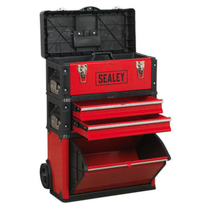 Sealey Mobile Steel/Composite Toolbox - 3 Compartment