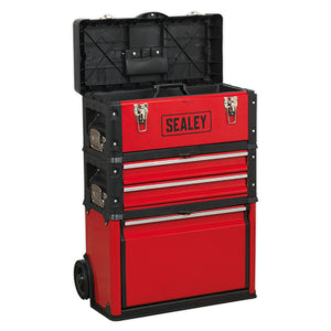 Sealey Mobile Steel/Composite Toolbox - 3 Compartment