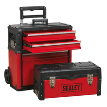 Load image into Gallery viewer, Sealey Mobile Steel/Composite Toolbox - 3 Compartment
