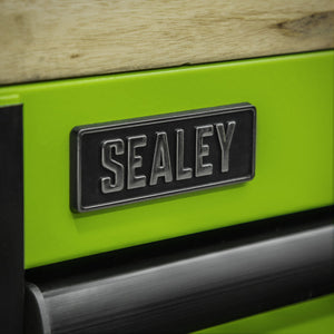 Sealey 15 Drawer 1549mm Mobile Trolley, Wooden Worktop, Hutch, 2 Drawer Riser