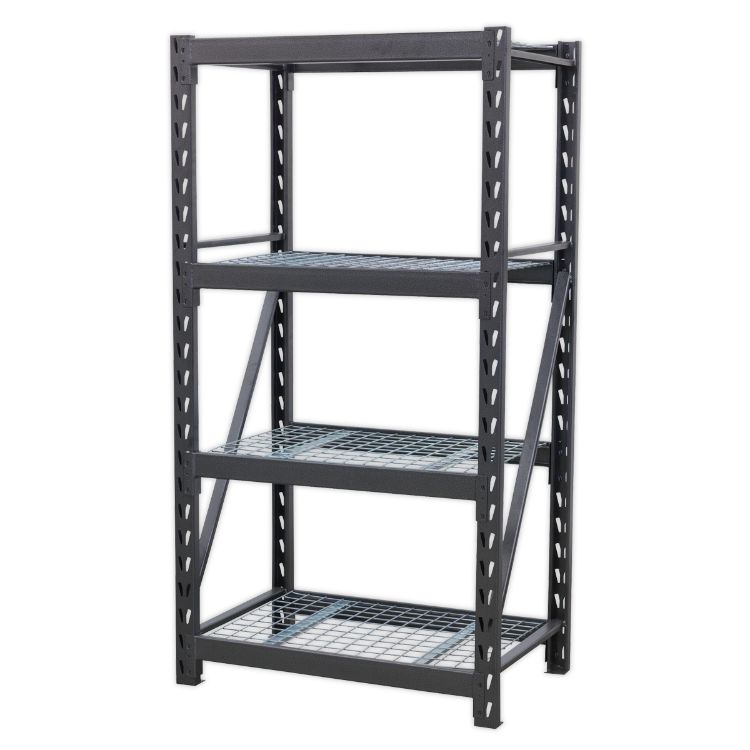 Sealey Heavy-Duty Racking Unit, 4 Mesh Shelves 640kg Capacity Per Level 978mm